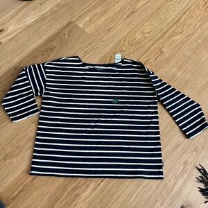 LL Bean Women’s Heritage Mariner Top Boatneck Three quarter sleeve striped L NWT
